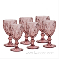 Colored vintage crystal glass set for wedding